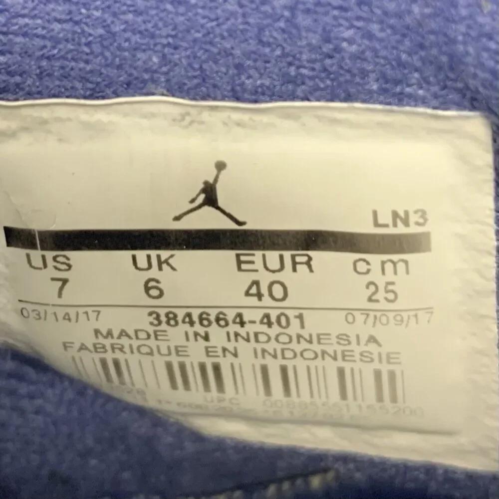 Air Jordan Retro Shoes Mens 8.5 Royal Blue Suede High Top Basketball 384664